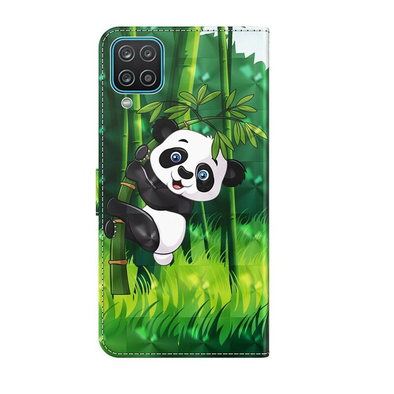 Folio Deksel Til Samsung Galaxy A12 / M12 Panda Og Bambus