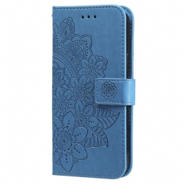 Folio Deksel Samsung Galaxy A55 5g Blomstermandala Med Stropp Beskyttelse Deksel