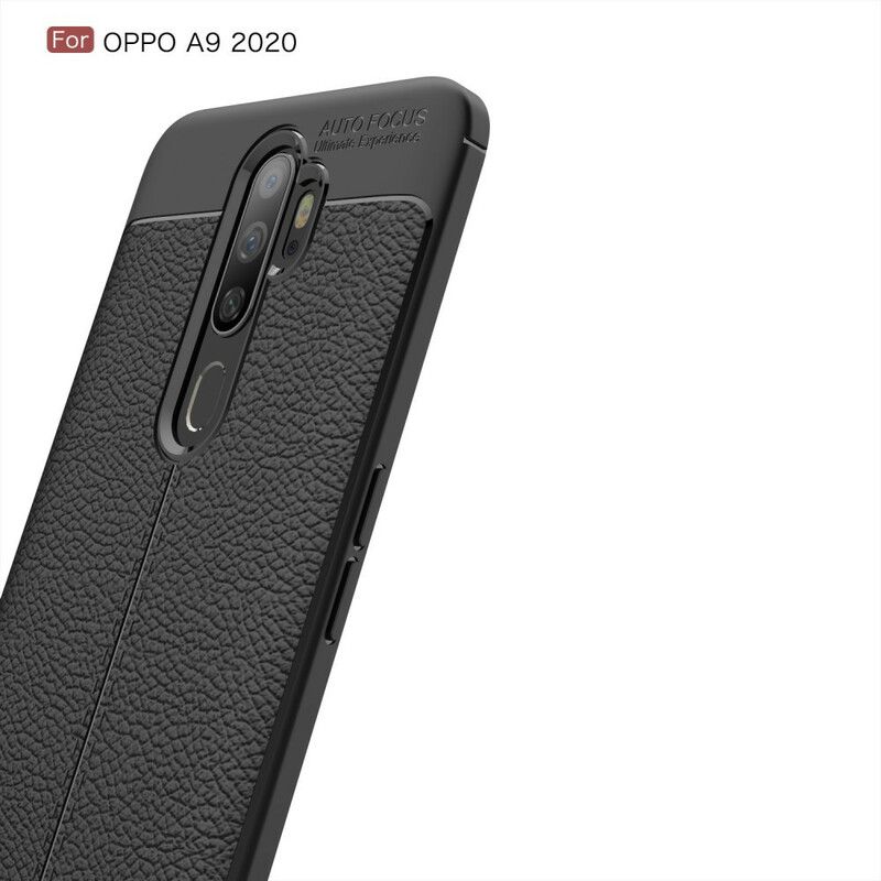 Deksel Til Oppo A9 2020 / A5 2020 Dobbel Linje Litchi Leather Effect