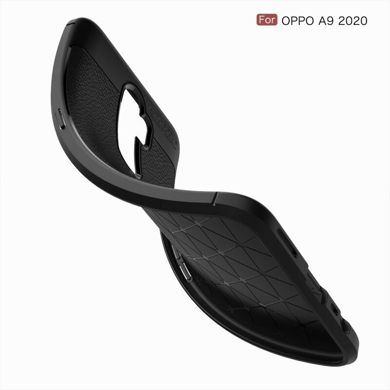 Deksel Til Oppo A9 2020 / A5 2020 Dobbel Linje Litchi Leather Effect