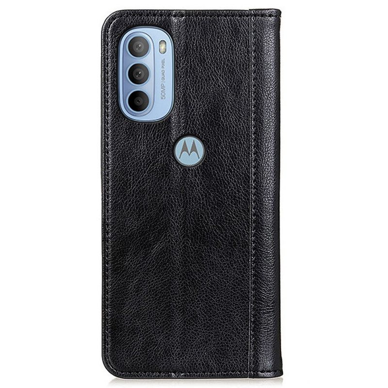 Beskyttelse Deksel Til Moto G31 / Moto G41 Folio Deksel Elegance Split Litchi Leather