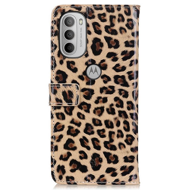 Folio Deksel Til Moto G31 / Moto G41 Enkel Leopard