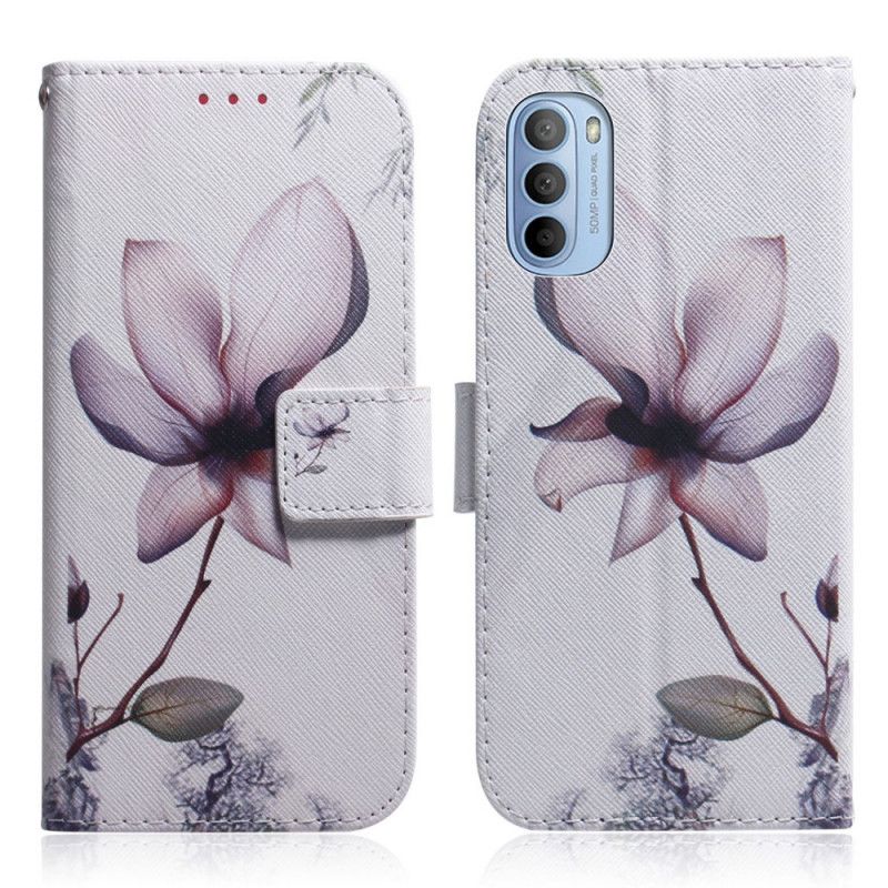 Folio Deksel Til Moto G31 / Moto G41 Gammel Roseblomst