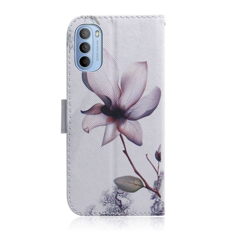 Folio Deksel Til Moto G31 / Moto G41 Gammel Roseblomst