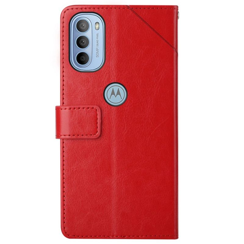 Folio Deksel Til Moto G31 / Moto G41 Geo Y Design Leather Style