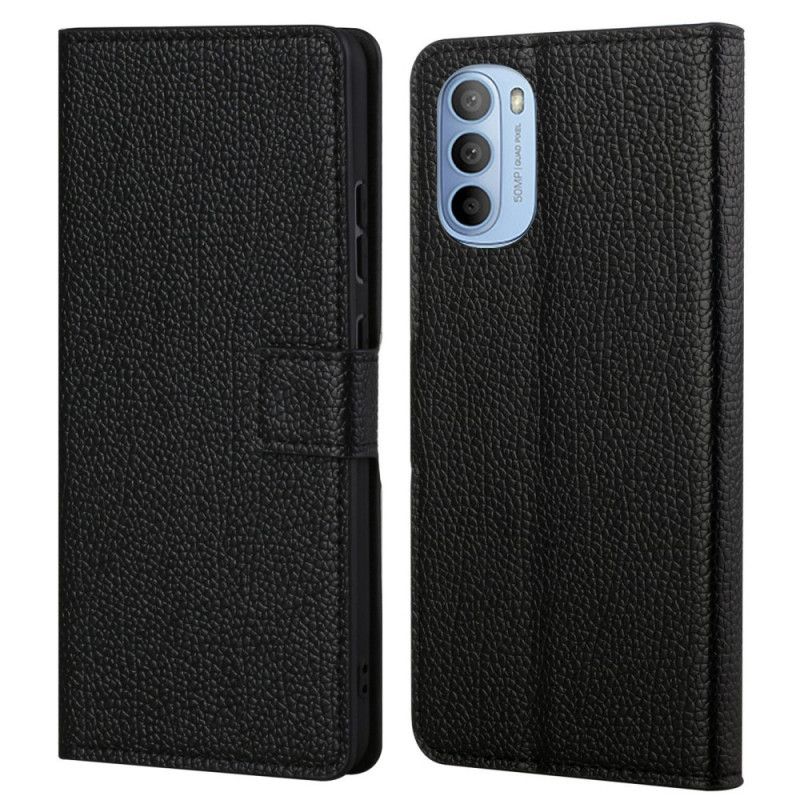 Folio Deksel Til Moto G31 / Moto G41 Litchi Grain Leather Effect