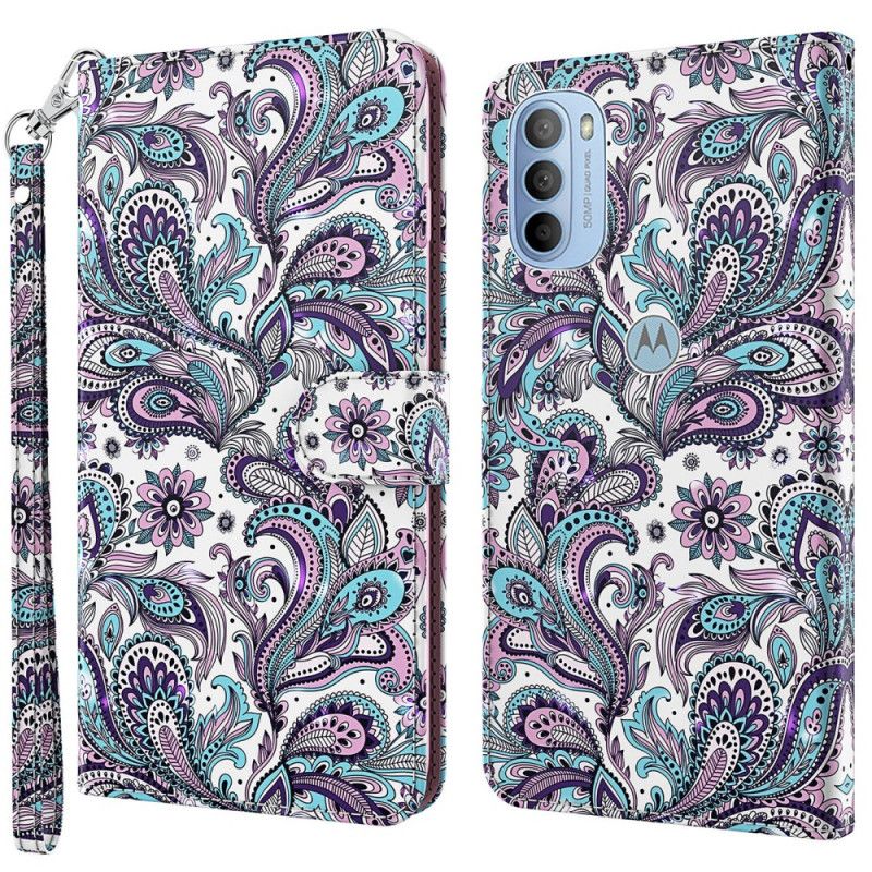 Folio Deksel Til Moto G31 / Moto G41 Paisley-mønster