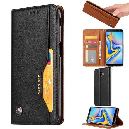 Beskyttelse Deksel Til Samsung Galaxy J6 Plus Folio Deksel Faux Leather Card Holder