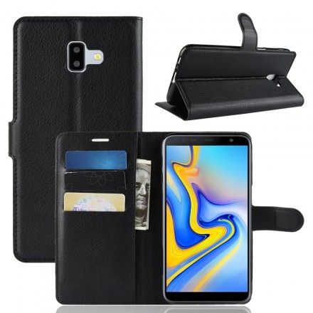 Folio Deksel Til Samsung Galaxy J6 Plus Faux Leather Litchi