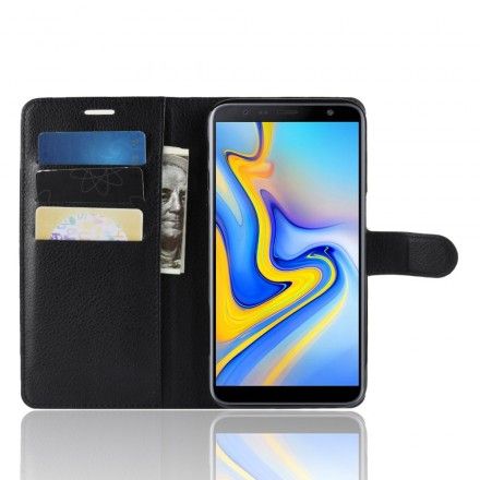 Folio Deksel Til Samsung Galaxy J6 Plus Faux Leather Litchi