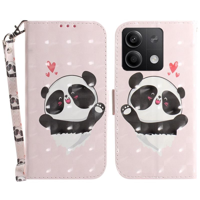 Lærdeksel Folio Deksel Xiaomi Redmi Note 13 5g Mobildeksel Panda Love