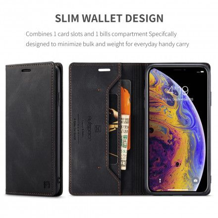 Beskyttelse Deksel Til iPhone XS Max Folio Deksel Leather Effect Rfid-teknologi