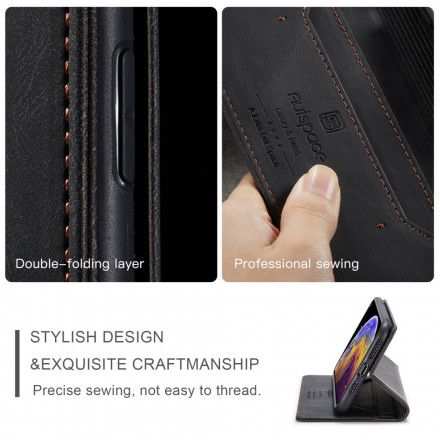 Beskyttelse Deksel Til iPhone XS Max Folio Deksel Leather Effect Rfid-teknologi