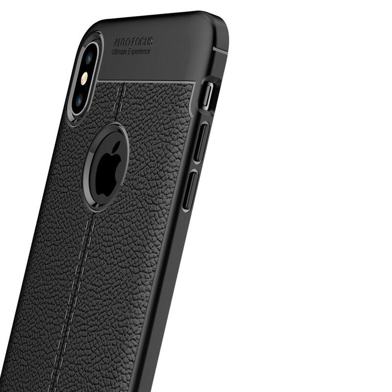 Deksel Til iPhone XS Max Dobbellinje Litchi-skinneffekt