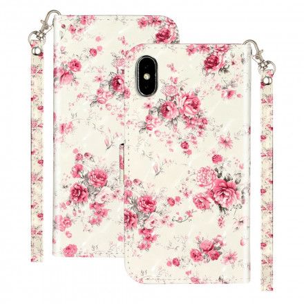 Folio Deksel Til iPhone XS Max Med Kjede Blomster Lysflekker Med Stropp