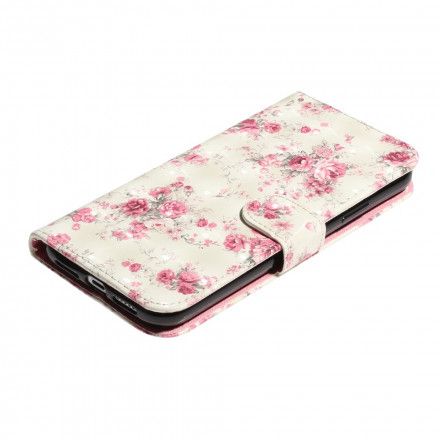 Folio Deksel Til iPhone XS Max Med Kjede Blomster Lysflekker Med Stropp