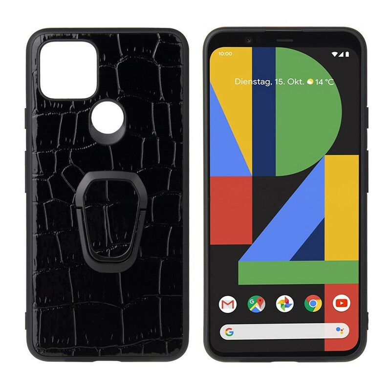 Mobildeksel Til Google Pixel 5 Crocodile Style Ring-støtte