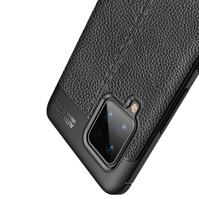 Deksel Til Samsung Galaxy A42 5G Dobbellinje Litchi-skinneffekt