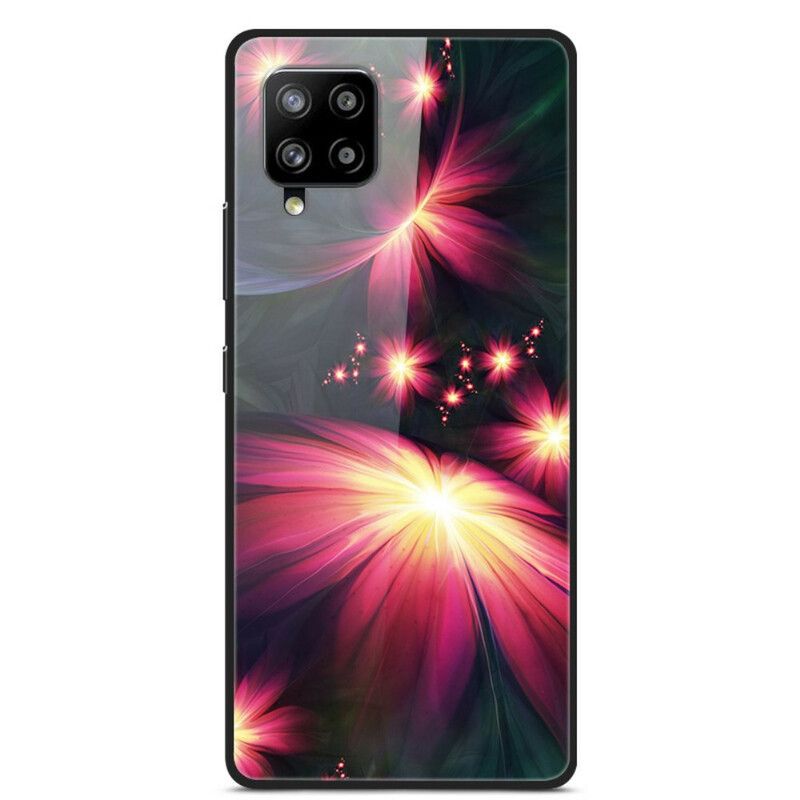 Deksel Til Samsung Galaxy A42 5G Fancy Blomster I Herdet Glass