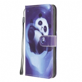Folio Deksel Til Samsung Galaxy A42 5G Med Kjede Thong Space Panda