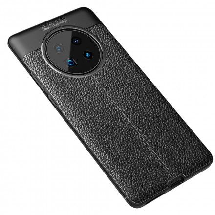 Deksel Til Huawei Mate 40 Pro Dobbel Linje Litchi Leather Effect