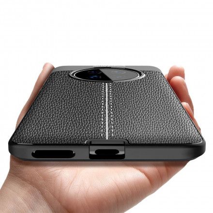 Deksel Til Huawei Mate 40 Pro Dobbel Linje Litchi Leather Effect