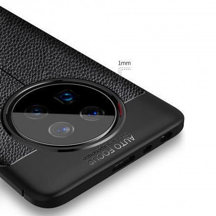 Deksel Til Huawei Mate 40 Pro Dobbel Linje Litchi Leather Effect