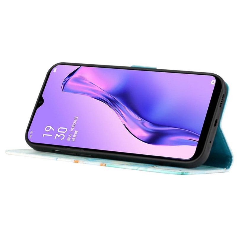 Lærdeksel Folio Deksel Oppo Reno 11 Pro 5g Mobildeksel Marmormønster Med Stropp