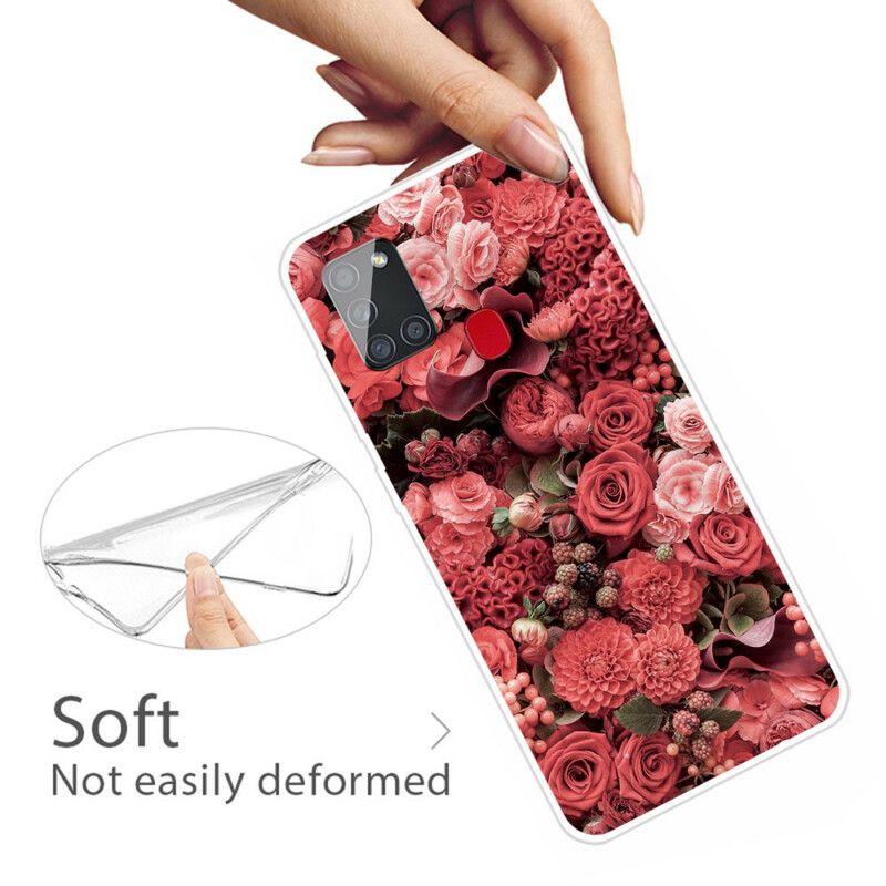 Deksel Til Samsung Galaxy A21s Intense Blomster