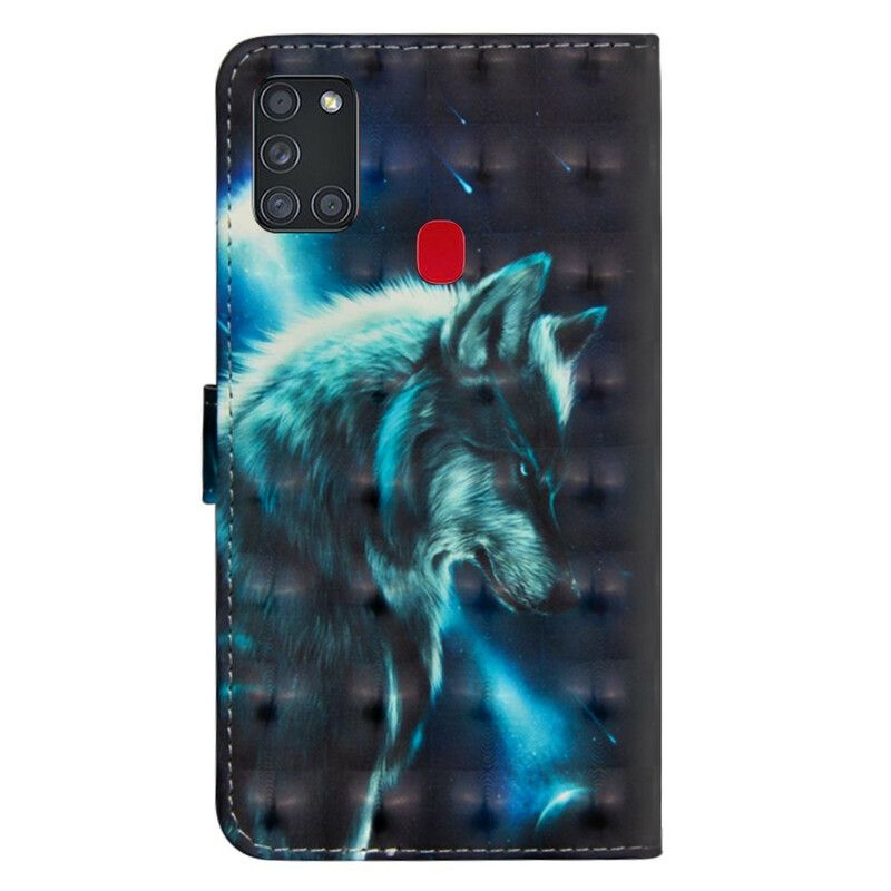 Folio Deksel Til Samsung Galaxy A21s Majestic Wolf