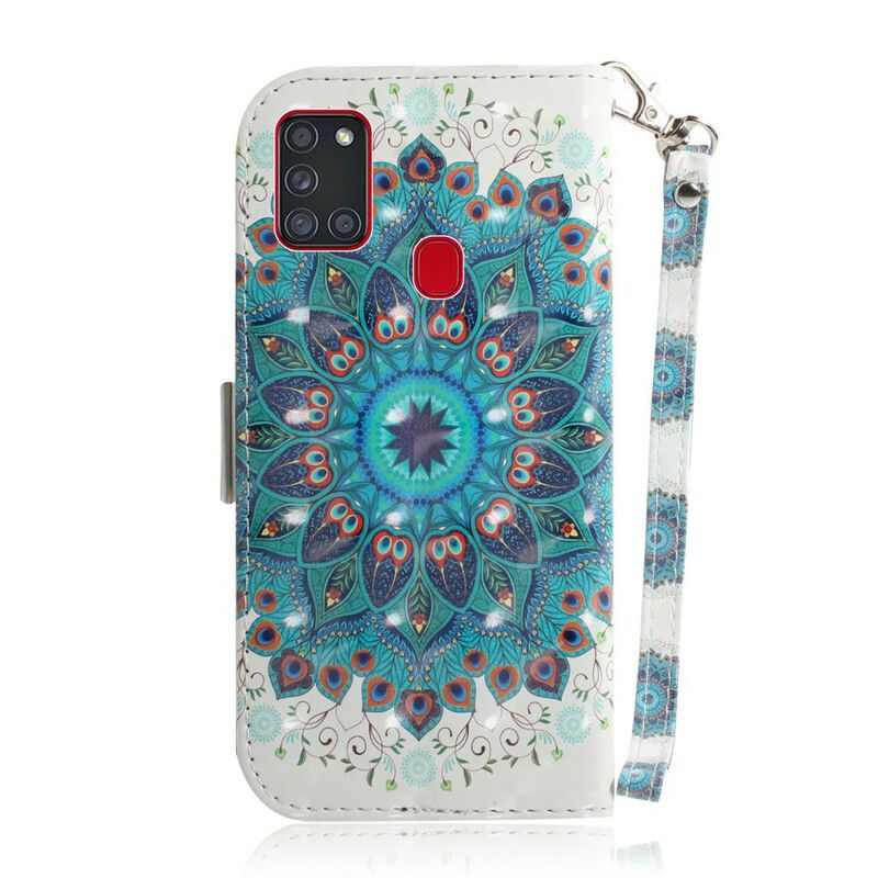 Folio Deksel Til Samsung Galaxy A21s Med Kjede Masterful Strappy Mandala