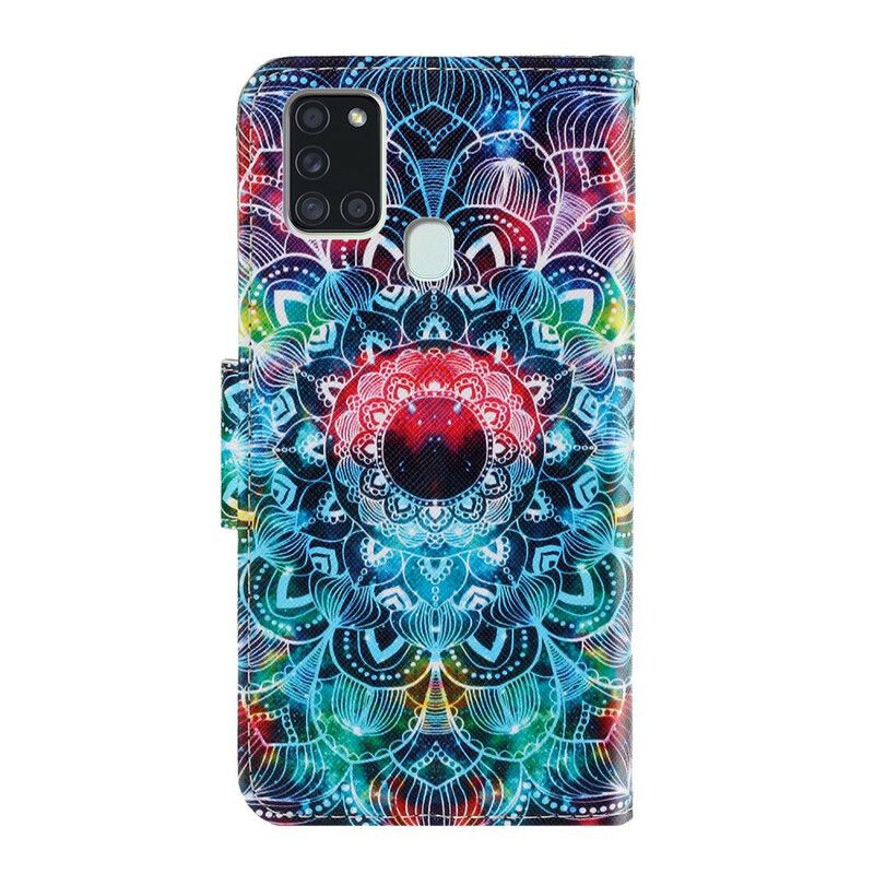 Lærdeksel Til Samsung Galaxy A21s Med Kjede Flashy Strappy Mandala