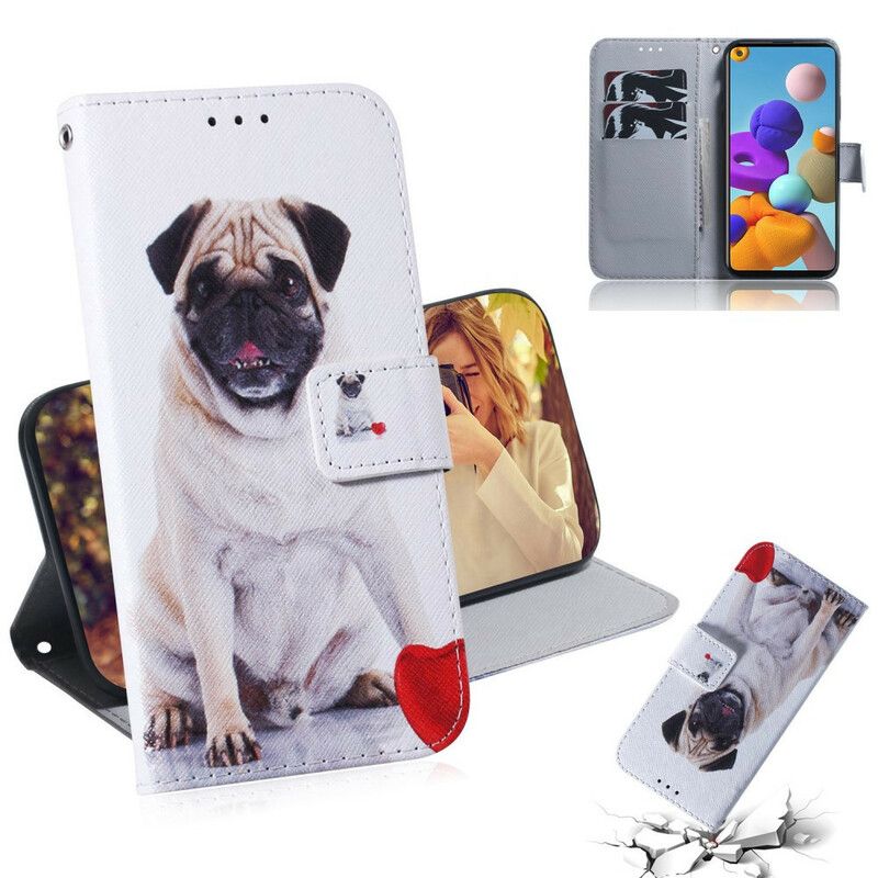 Lærdeksel Til Samsung Galaxy A21s Pug Dog