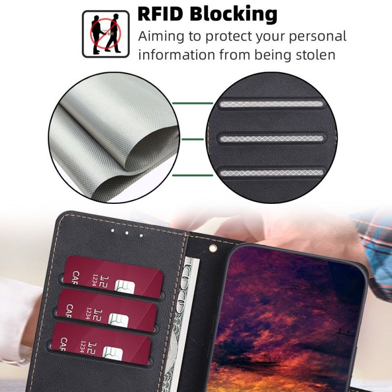 Folio Deksel Oppo Reno 11f 5g Skinneffekt Med Rfid-blokkering