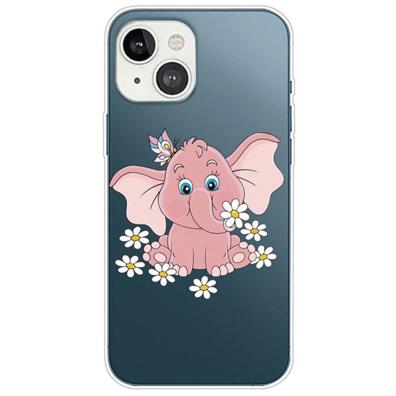 Deksel Til iPhone 14 Plus Pink Elephant Transparent