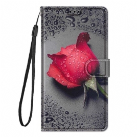 Folio Deksel Til Xiaomi 12 / 12X Med Kjede Strappy Floral