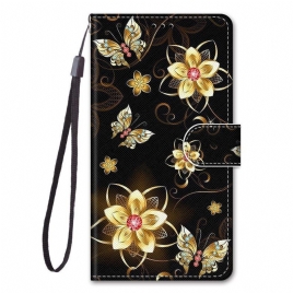 Lærdeksel Til Xiaomi 12 / 12X Med Kjede Strappy Floral