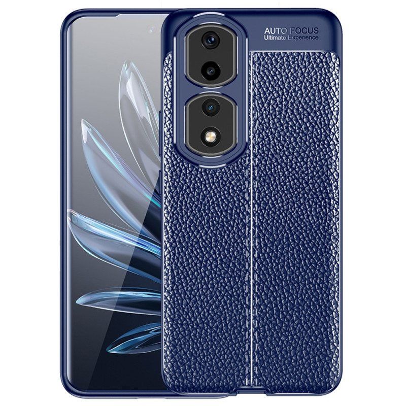 Deksel Til Honor 90 Pro Dobbel Linje Litchi Leather Effect