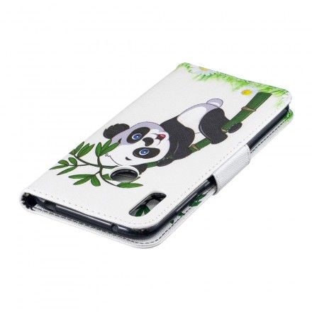 Lærdeksel Til Huawei Y7 2019 Panda På Bambus