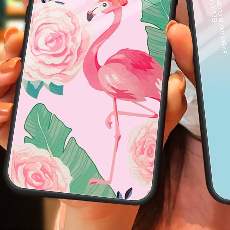 Deksel Til iPhone 15 Plus Flamingo Herdet Glass