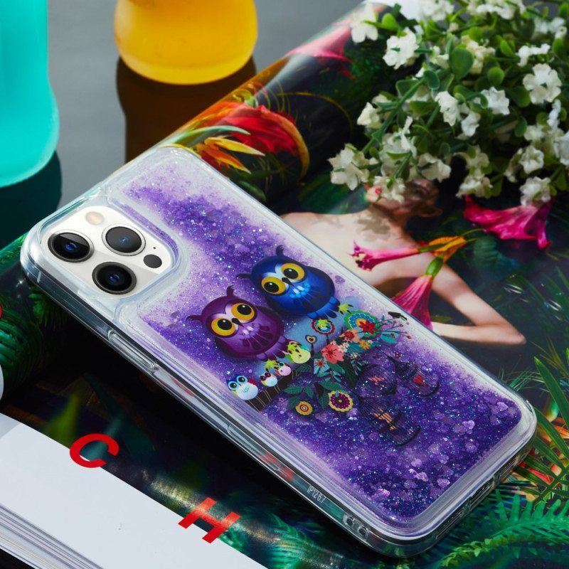 Deksel Til iPhone 15 Pro Glitter Par Ugler