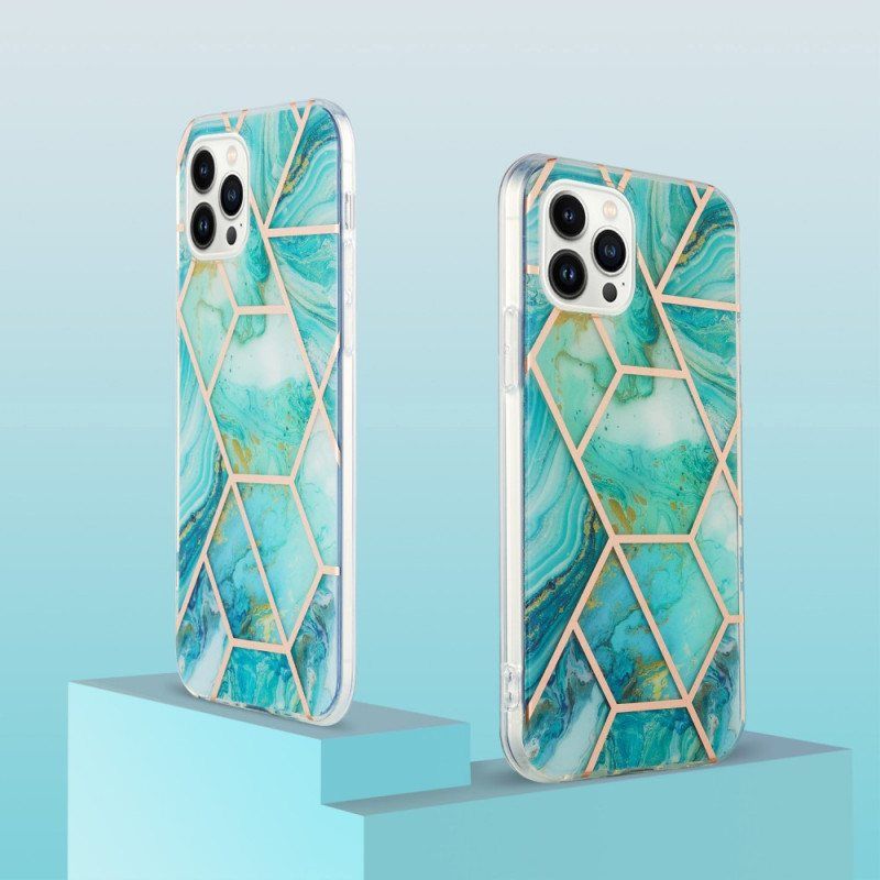Deksel Til iPhone 15 Pro Max Geometrisk Marmor