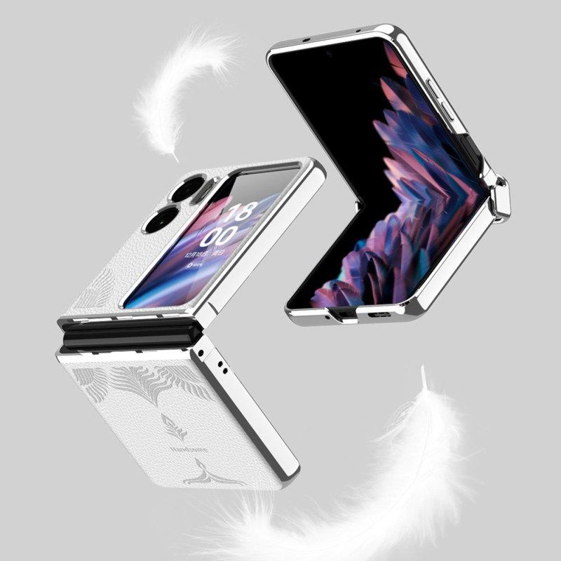 Deksel Til Oppo Find N2 Flip Folio Deksel Lychee-skinnstil