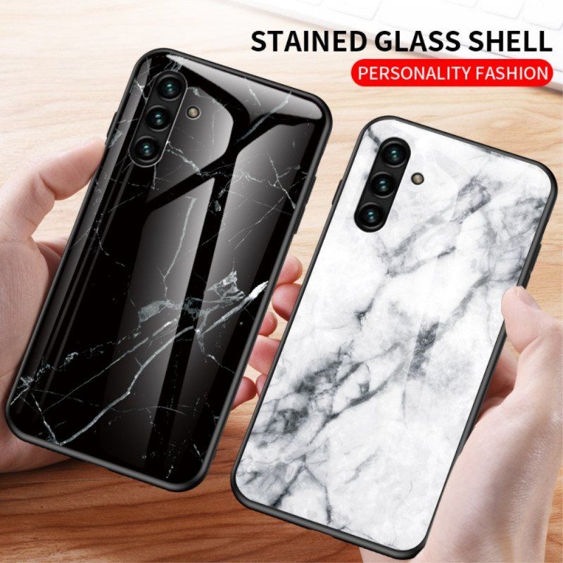 Deksel Til Samsung Galaxy A13 5G / A04s Marmor Herdet Glass