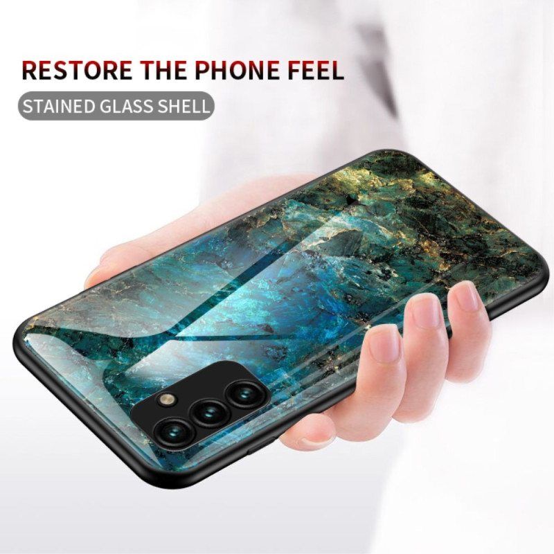 Deksel Til Samsung Galaxy A14 / A14 5G Marmor Herdet Glass