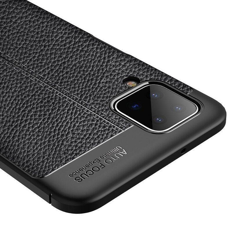 Deksel Til Samsung Galaxy M12 / A12 Dobbel Linje Litchi Leather Effect