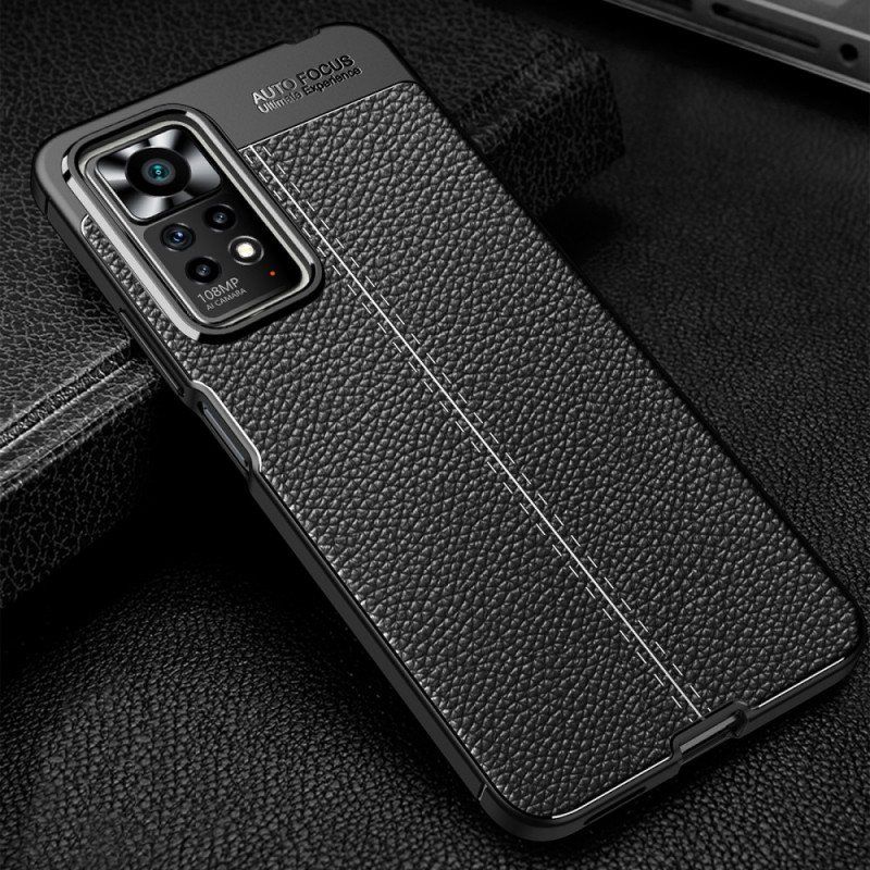 Deksel Til Xiaomi Redmi Note 11 Pro / 11 Pro 5G Dobbel Linje Litchi Leather Effect