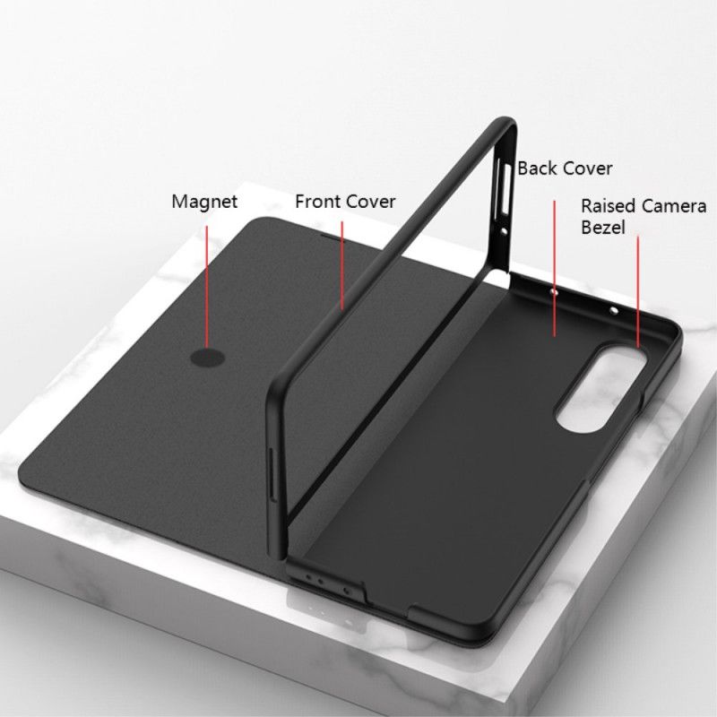 Beskyttelse Deksel Til Samsung Galaxy Z Fold 3 5G Folio Deksel Carbon Fiber Stylus Holder