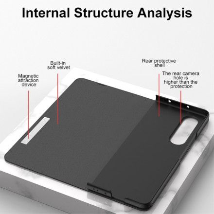 Beskyttelse Deksel Til Samsung Galaxy Z Fold 3 5G Folio Deksel Gkk Karbonherdet Glass