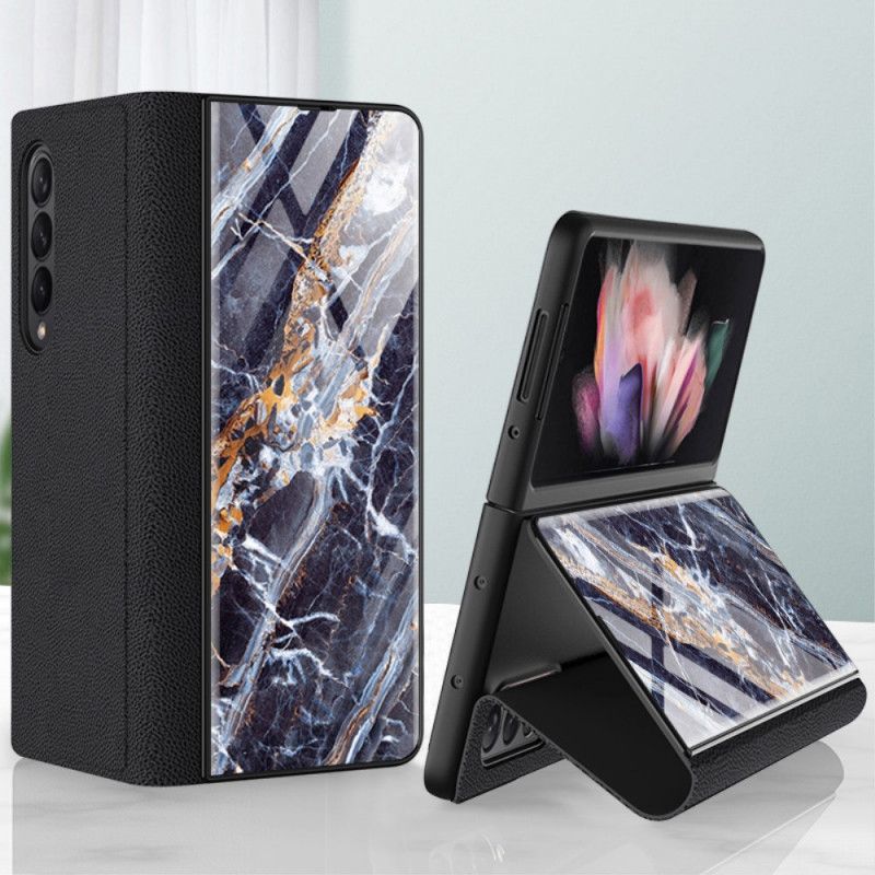 Beskyttelse Deksel Til Samsung Galaxy Z Fold 3 5G Folio Deksel Herdet Glass Marmoreffekt